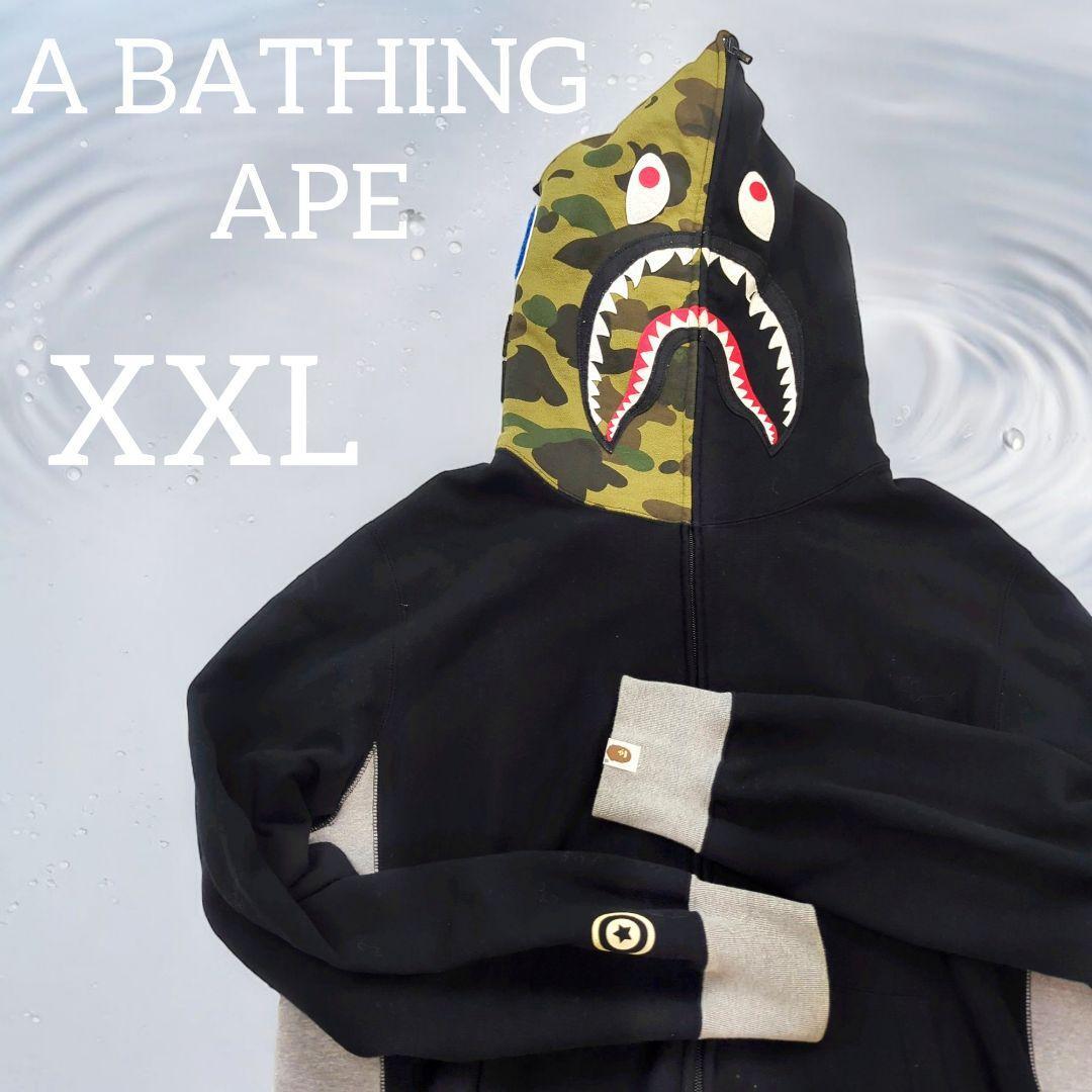 A BATHING APE シャークパーカー フルジップ HOODIE XL