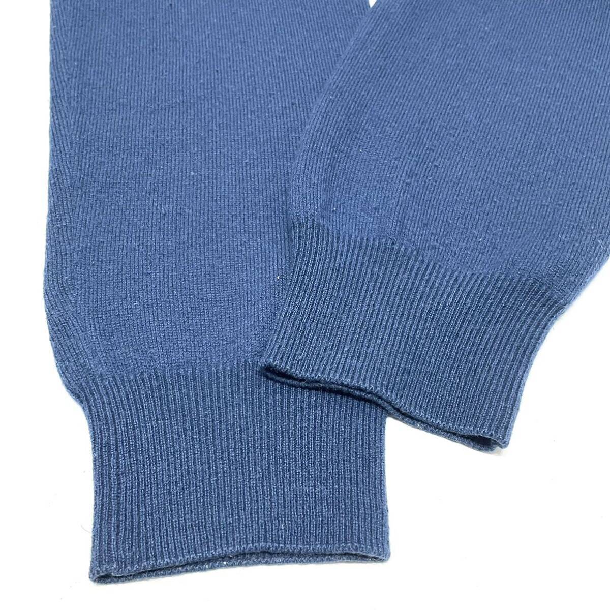 正規品 HERMES エルメス カシミヤ100% ニット Vネック セーター 長袖 トップス cashmere knit sweater ネイビー L イタリア製 メンズ_画像6