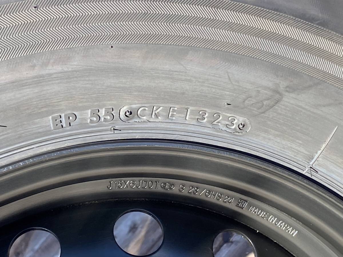 送料税込31800円～【新車外し 2023年 BRIDGESTONE RD613 タイヤホイールセット ハイエース新品ホイールキャップ付】195/80R15 107/105 343_画像3