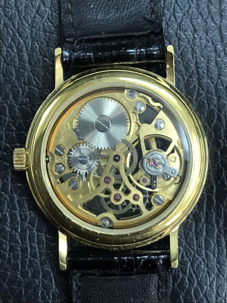 4084 TISSOT ティソ スケルトン文字盤 ゴールド 手巻き 腕時計 裏スケ スケルトン ラウンド c268_画像4