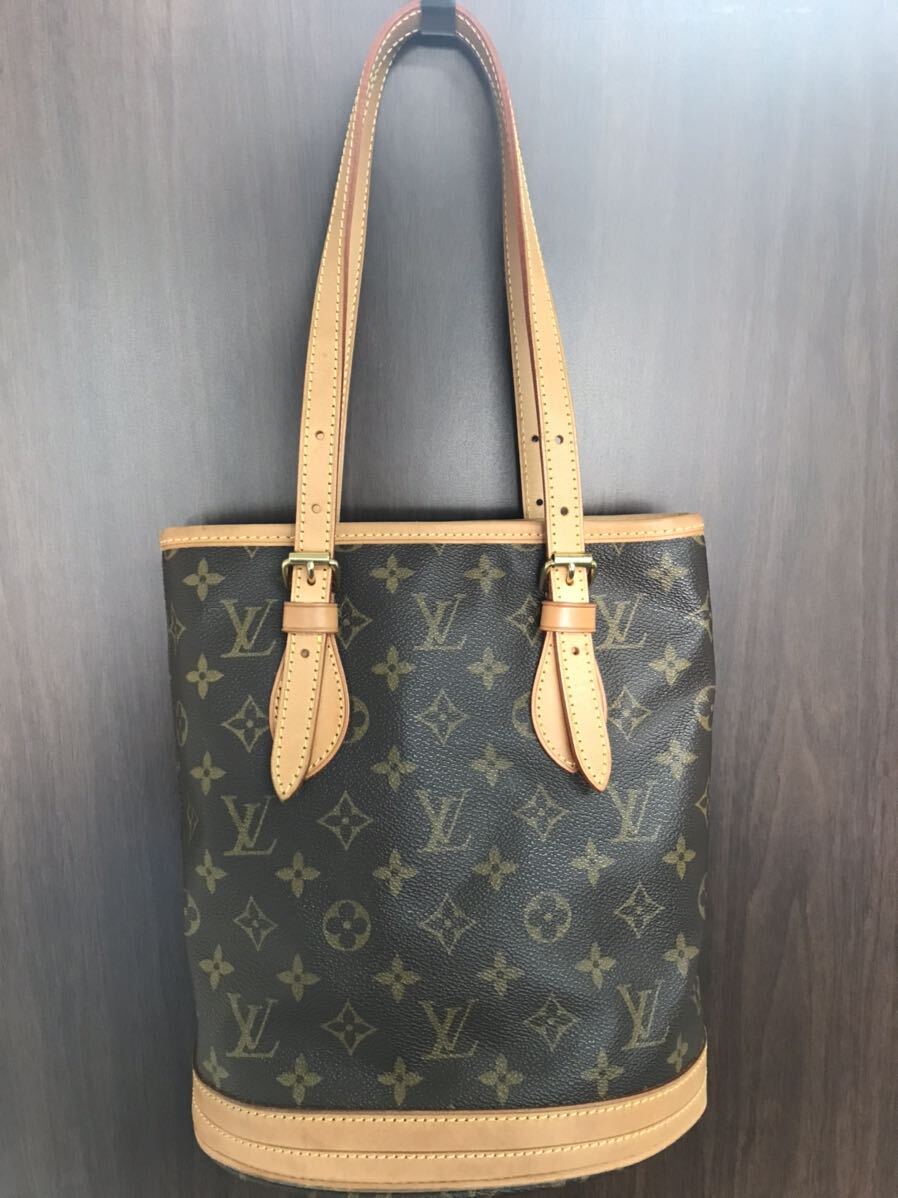 4115 LOUIS VUITTON モノグラム ルイヴィトン ショルダーバッグ バケット トートバッグ プチバケット バケットPM プチ _画像2