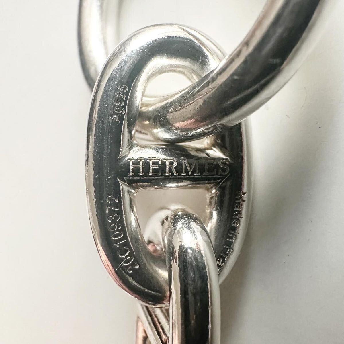 確実正規品 HERMES GM 15コマ シェーヌダンクル Chaine d'Ancre ブレスレット エルメス バングル ネックレス シルバー925の画像6