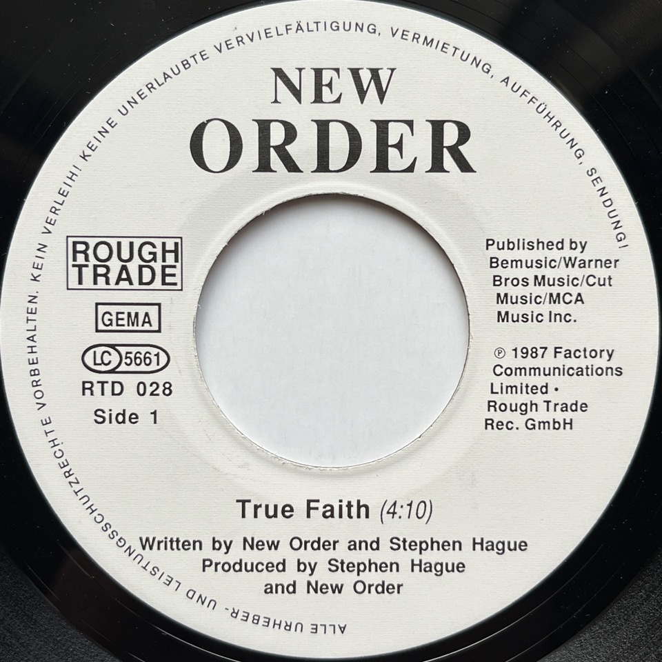 【試聴 7inch】New Order / True Faith 7インチ 45 ギターポップ ネオアコ フリーソウル サバービア_画像3