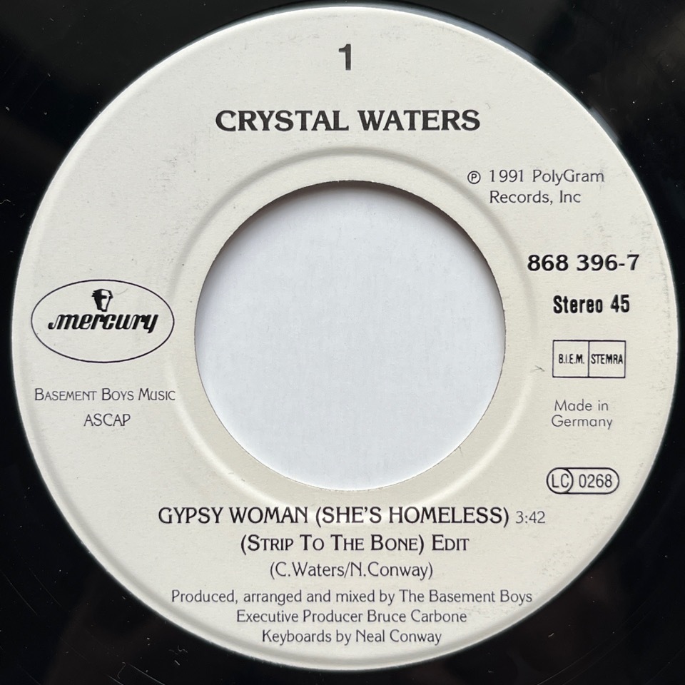 【試聴 7inch】Crystal Waters / Gypsy Woman (La Da Dee La Da Da) 7インチ 45 muro koco フリーソウル Cat Boys ft. Asuka Ando_画像3