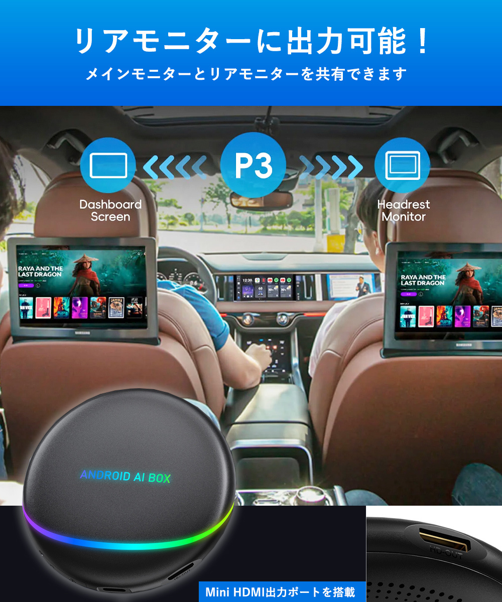 【2024年版】OTTOCAST PICASOU3 オットキャスト P3 AI Box ピカソウ3 カープレイ 8G+128G HDMI carplay android ワイヤレス GPS 動画視聴の画像6