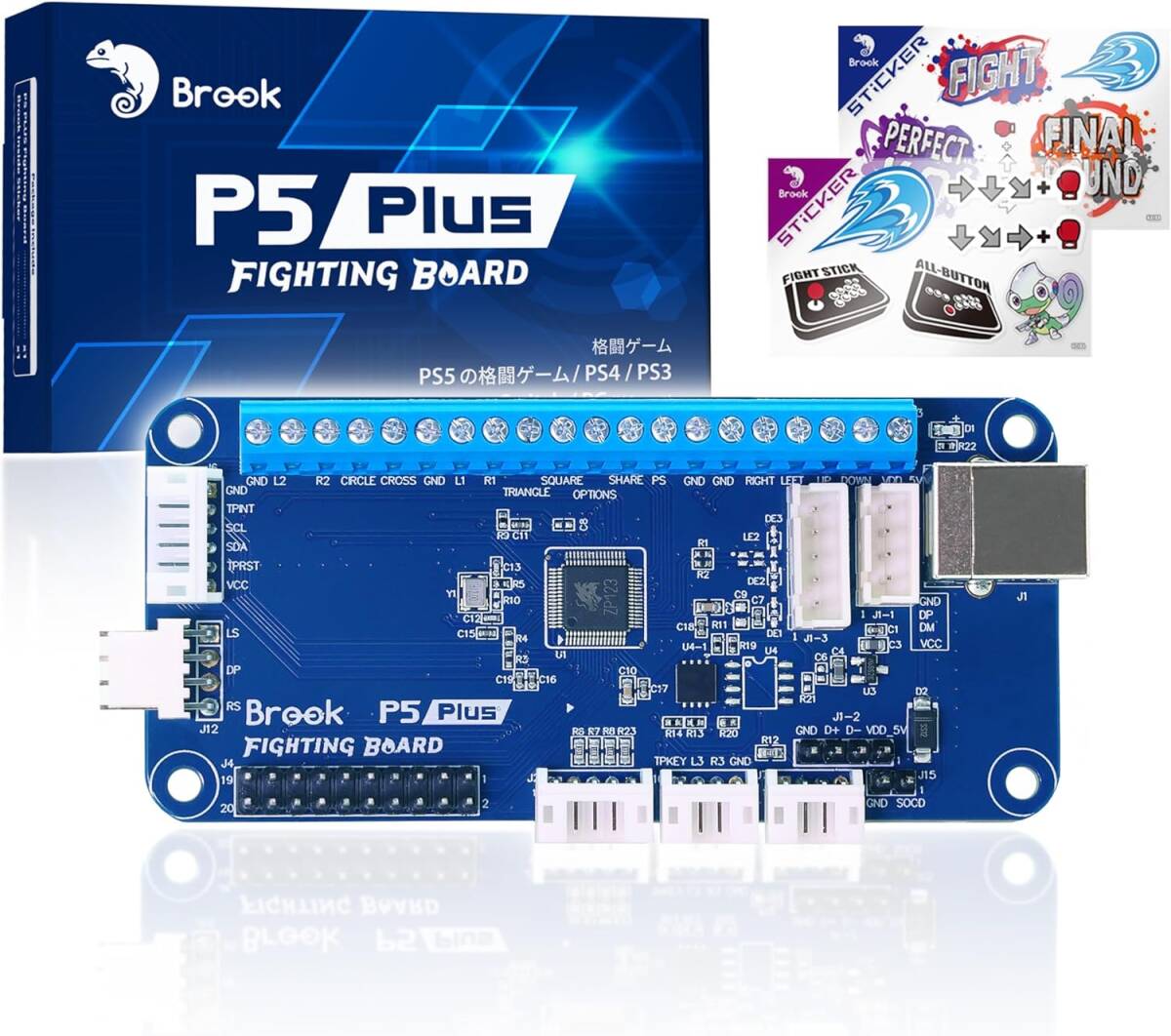 Brook P5 Plus Fighting Board P5プラス ファイティングボード アーケードコントローラー 変換基板 Game PS4 Switch PC タッチパッド_画像1