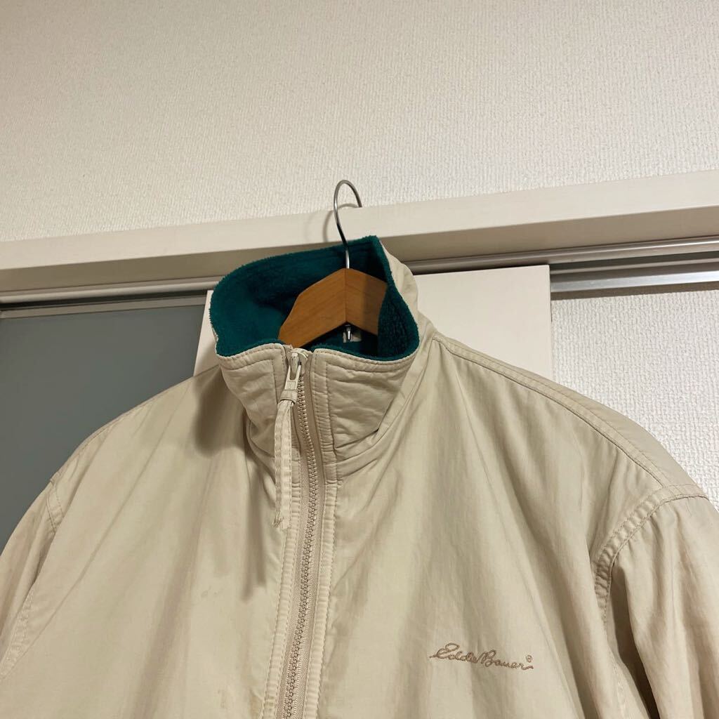 80s USA製 黒タグ Eddie Bauer エディーバウアー ブルゾン フリース WINDfoil レディース M_画像2