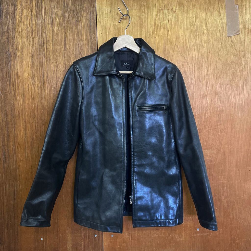 90s A.P.C. France made horse leather leather jacket S