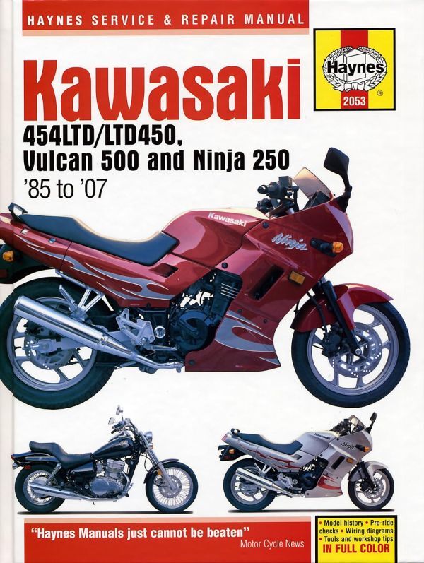 ★新品★送料無料★カワサキ Kawasaki 454LTD/LTD450, Vulcan 500 Ninja 250 '85 to '07★ヘインズ解説マニュアル★_画像1