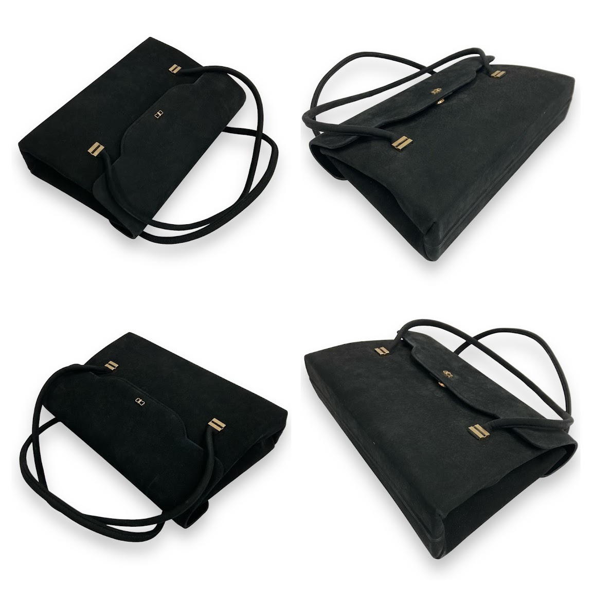 【IT0MLTCIKQU8】銀座かねまつ ginza kanematsu ハンドバッグ 鞄 二個セット 黒 レディース_画像9