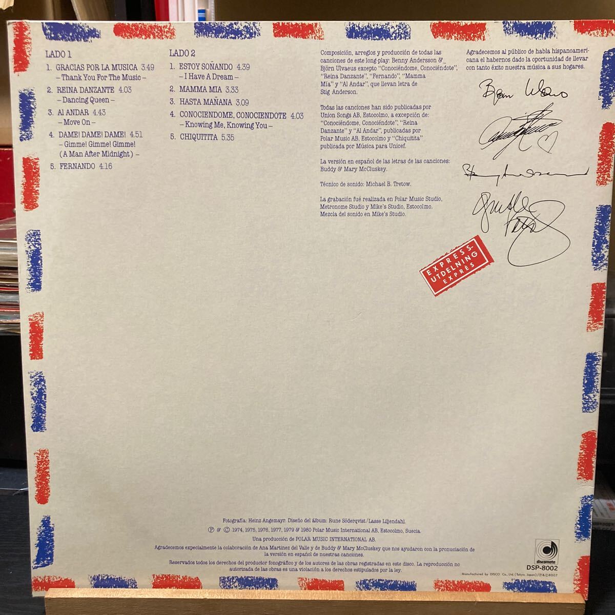 赤盤 ABBA【Gracias Por La Musica】LP 国内盤 Discomate DSP-8002 Electronic 1980_画像2