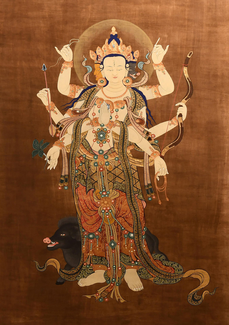 曼荼羅　チベット仏教　仏画　A4サイズ：297×210mm 摩利支天_画像1