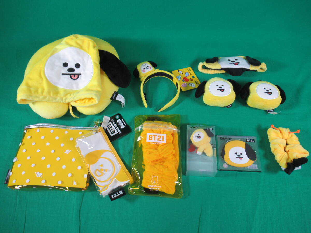 84/L815★BTS (防弾少年団) 公式 グッズ BT21 チミー CHIMMY グッズ まとめ売り★カチューシャ/ネックピロー/ポーチ 他★中古 現状品_画像1