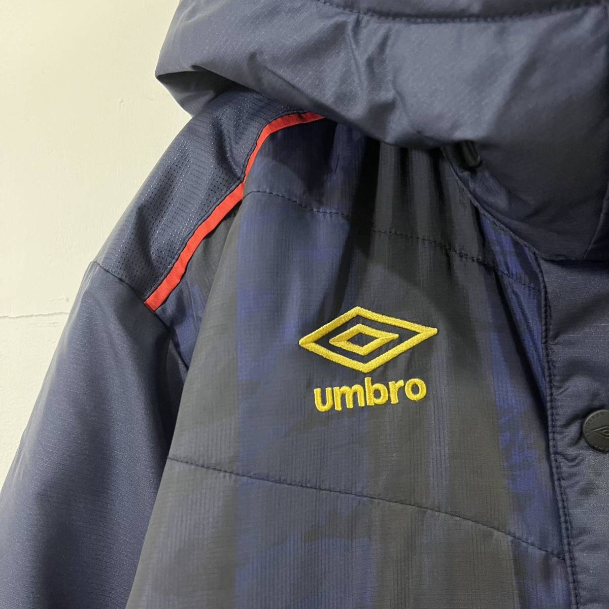 UMBRO bench coat long coat total pattern embroidery Logo one Point back print hood demountable talent sport Umbro [ uniform carriage / including in a package possibility ]K