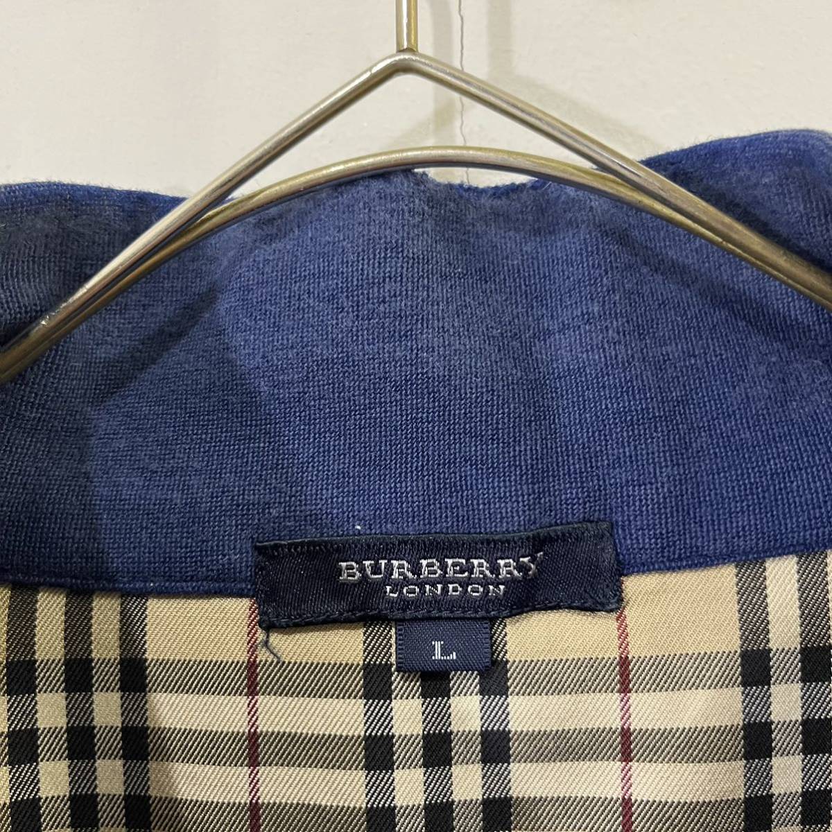 BURBERRY LONDON ジップアップベスト 刺繍ロゴ ワンポイント ハイネック 上質 三陽商会 バーバリーロンドン【レターパックプラス郵送可】K_画像9