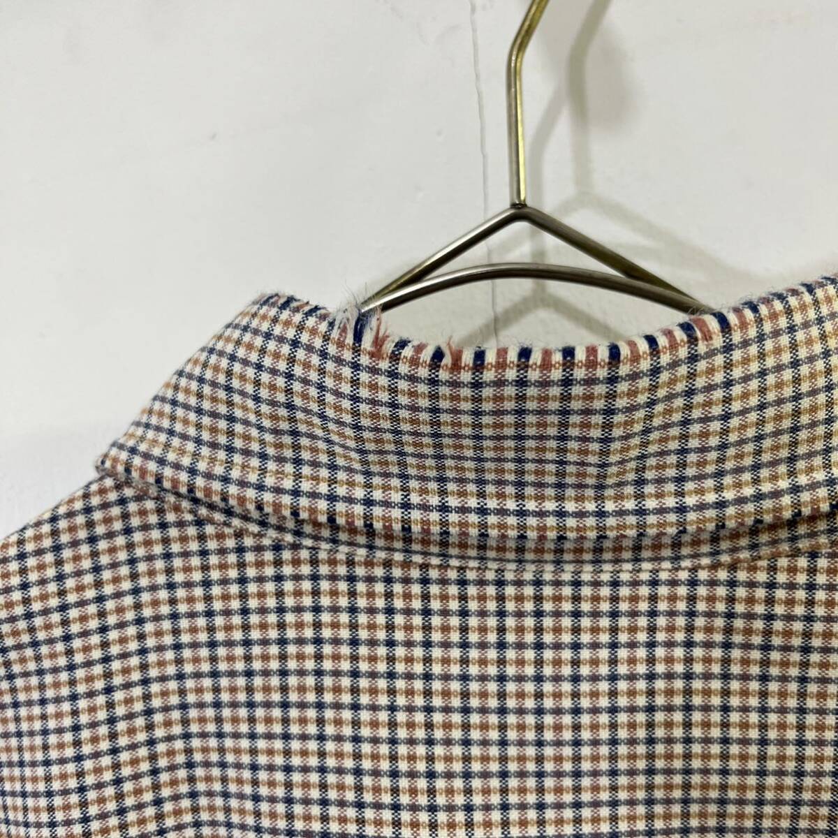 AIGLE button down shirt BD shirt check shirt check pattern total pattern outdoor cotton poly- Aigle [ letter pack post service plus mailing possible ]L
