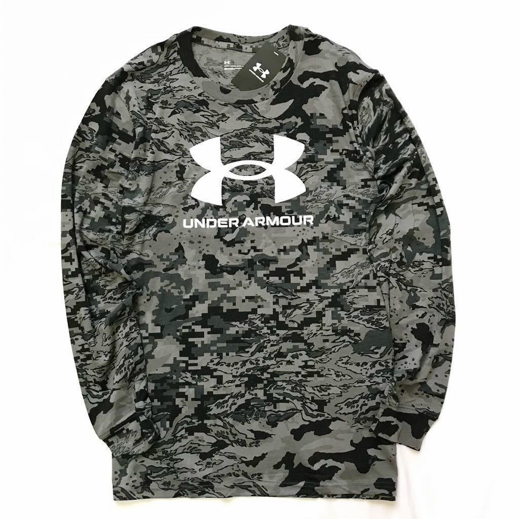 ●M180新品【メンズXL(O)】黒迷彩 アンダーアーマー UNDER ARMOUR ゴルフ トレーニング Tシャツ UA ABCカモ ロングスリーブTシャツ 長袖_画像2