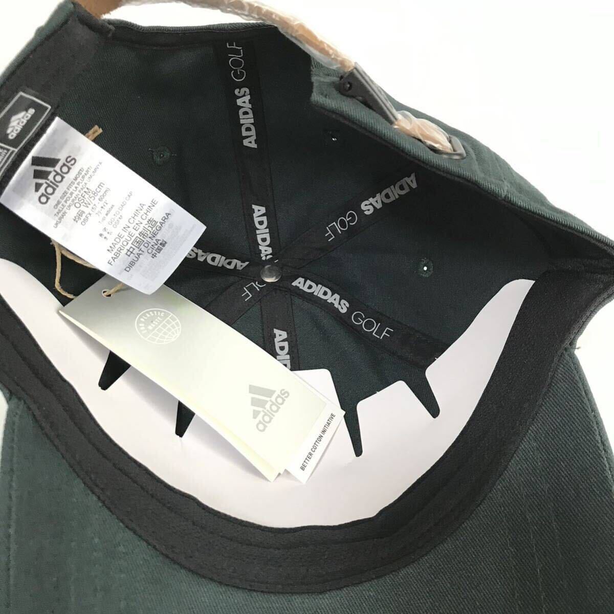 〓K085新品 【フリーサイズ】黒グリーン アディダス ゴルフ adidas GOLF キャップ 帽子 バーサタイル コットンキャップ OSFX_画像2