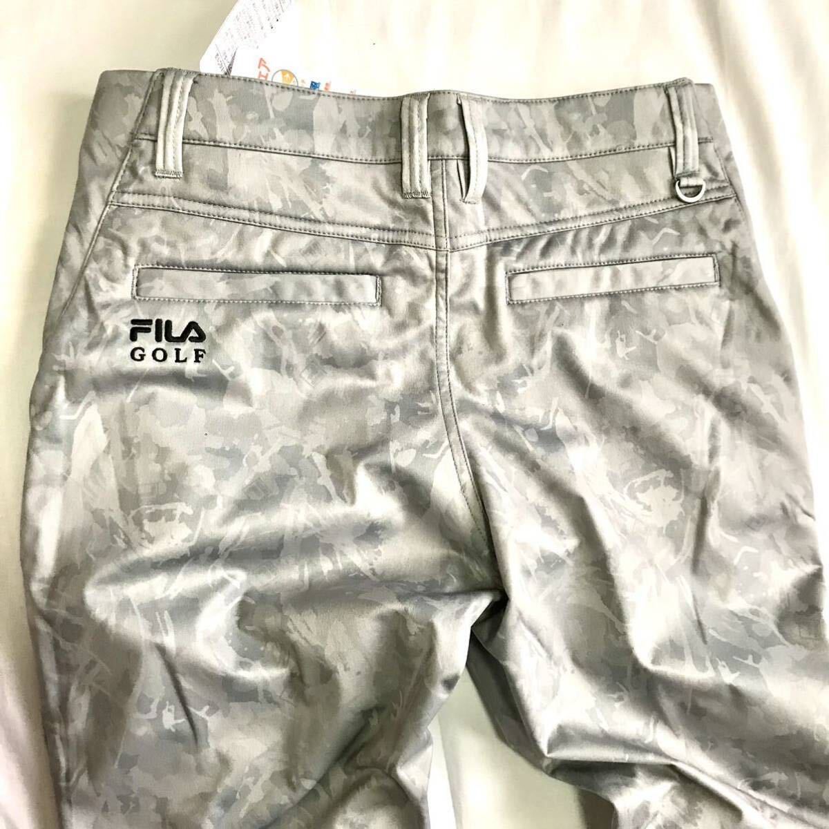 ▲B156新品【メンズLL】 灰グレー FILA GOLF フィラ ゴルフ 3層ボンディング ストレッチ テーパード パンツ 裏地フリース グラフィック_画像9