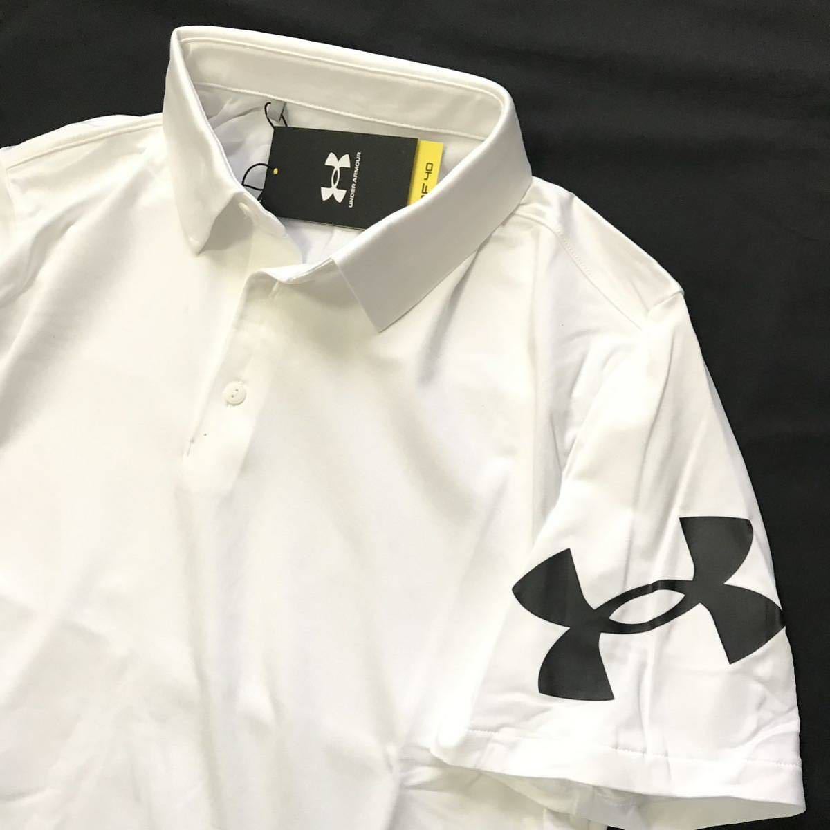 ●M173新品【メンズXL】白 アンダーアーマー（UNDERARMOUR）速乾 ストレッチ 軽量 ドライ 高機能 ゴルフウェア プレーオフ ポロシャツ(0)_画像8