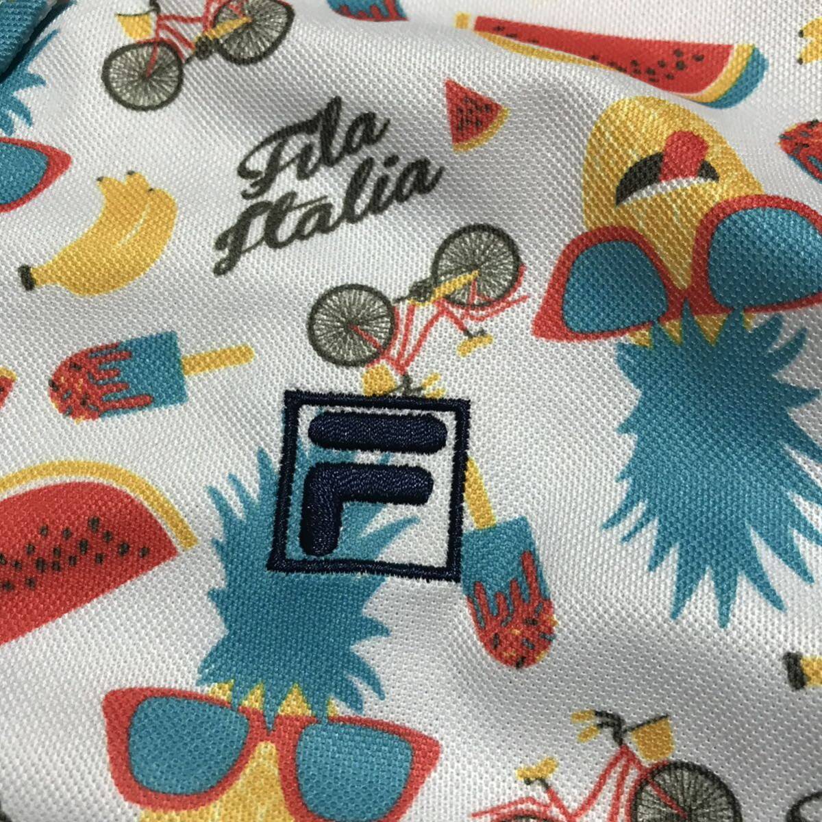 新品【メンズLL(XL)】 741675 白 FILA GOLF フルーツ柄 フィラゴルフ QUICK-DRY吸汗速乾 ストレッチ ポロシャツ_画像4