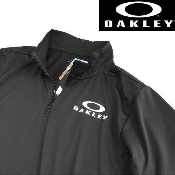 ◎103新品 正規品【日本Lサイズ】黒ブラック オークリー（OAKLEY）Enhance 半袖 ゴルフ モックネック ハーフジップ ポロ_画像1