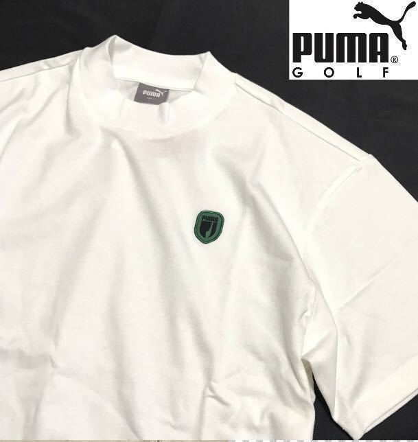 ◎092新品【メンズXL】白 プーマ PUMA ゴルフにオススメ コットン 軽量 半袖 Tシャツ モックネック 【コットン100%】 着心地抜群_画像1