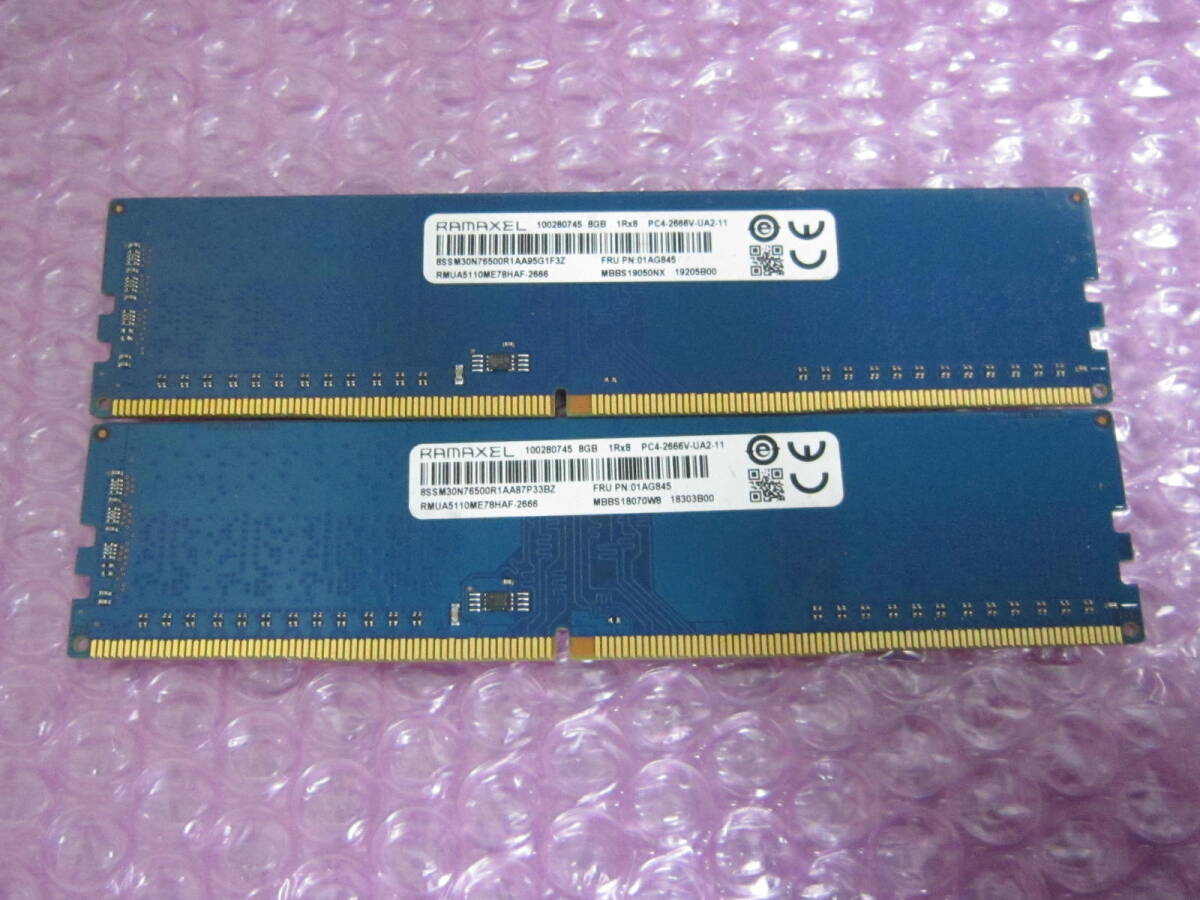 R066★RAMAXEL DDR4 PC4-2666V-UA2-11 8GB×2 計16GB 動作品の画像1