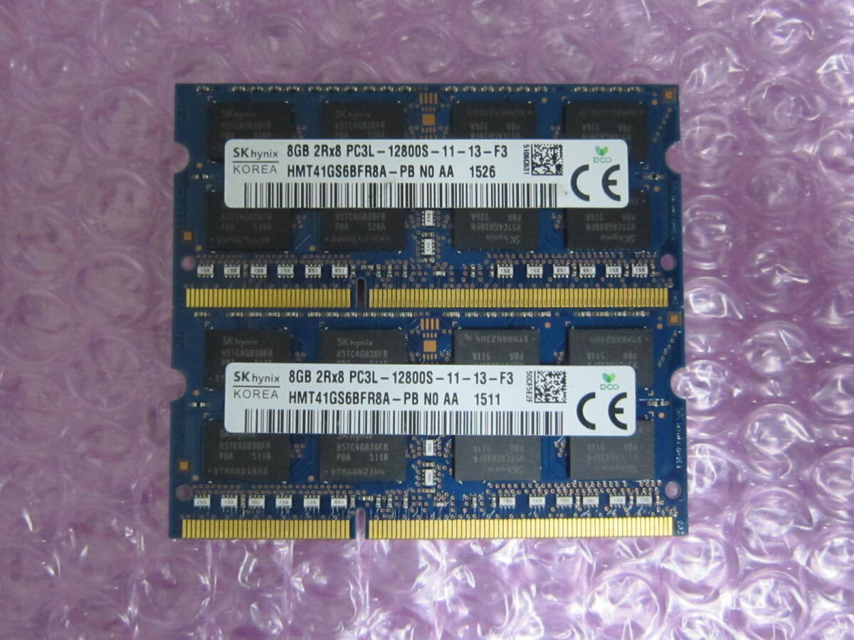 R200★SK hynix DDR3L PC3L-12800S 11-13-F3 8GB×2 計16GB 動作品の画像1