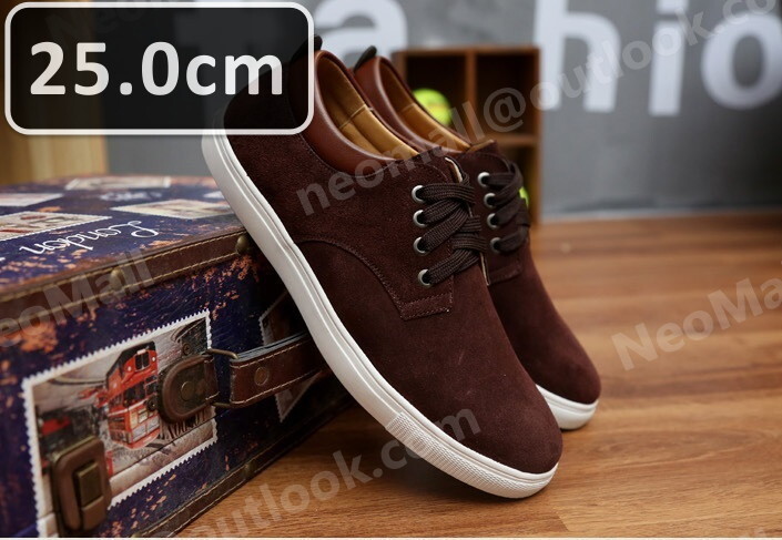 メンズ カジュアル スニーカー ブラウン サイズ 25.0cm 革靴 靴 カジュアル 屈曲性 通勤 軽量 インポート品【n040】