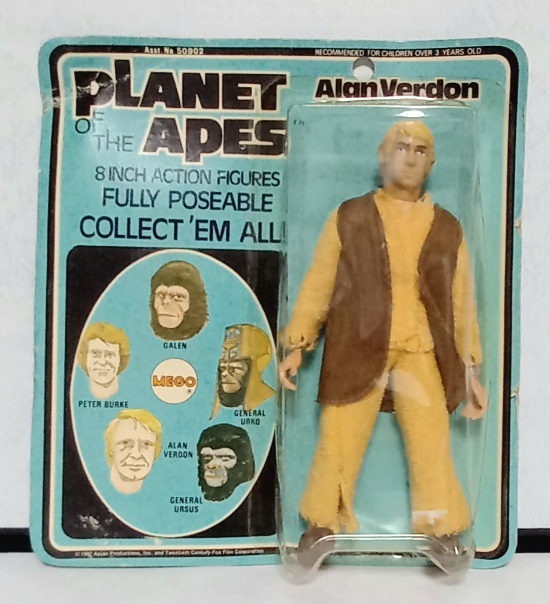 MEGO 1967 Planet of the Apes Alan Verdon Peter Burke 猿の惑星　アラン&ピーター　2種類セット　当時物　メゴ　ブルマァク_パッケージイタミあり