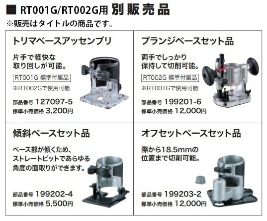 (マキタ) プランジベースセット品 199201-6 両手でしっかり保持して切削可能 適用モデルRT001G/RT002G/RT40D/RT50D makita_画像2