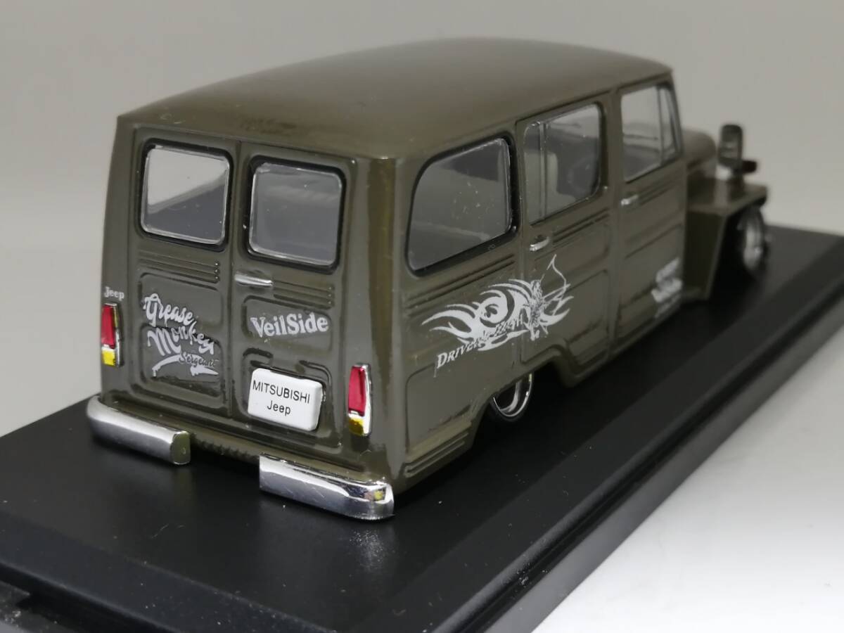 1/43 ノレブ Mitsubishi Jeep J30 (1961）改 アルミ 深リム ローダウン 改造 ジープ デカール カスタム 国産名車 アシェットの画像6