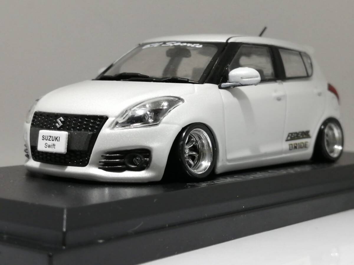 1/43 ノレブ Suzuki Swift (2012）改 アルミ 深リム ローダウン 改造 スイフト デカール カスタム 国産名車 アシェット の画像1