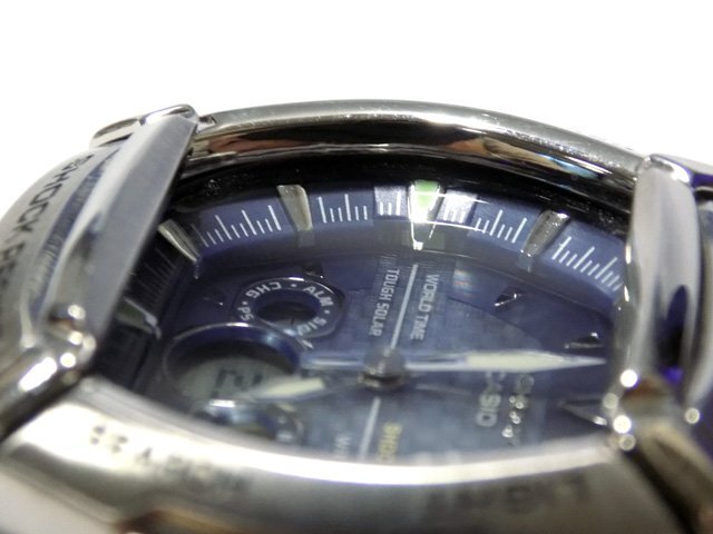 稼働品 CASIO/カシオ G-SHOCK/Gショック GW-1401D メンズ腕時計 ブルー文字盤 SS デジアナ タフソーラー ワールドタイム 20気圧防水の画像7
