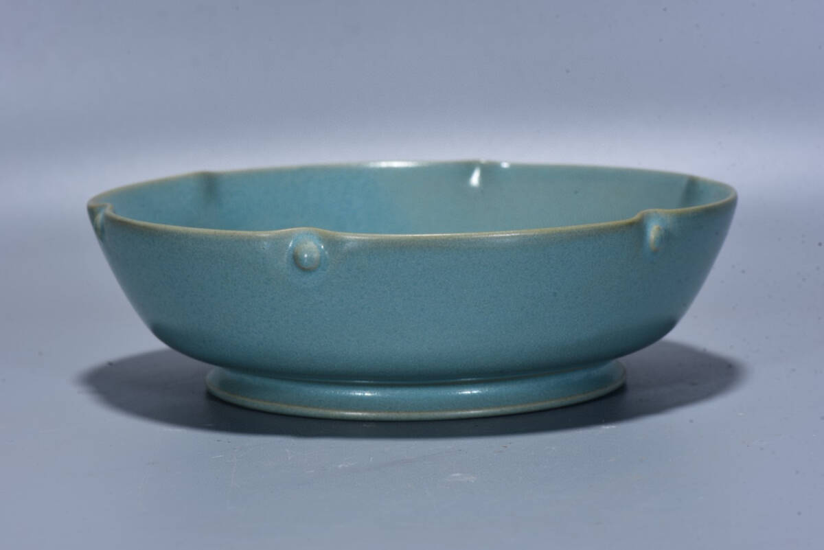 ▽鴻▽宋 汝窯 花邊盤 古陶瓷品 置物 古賞物 中国古玩 中国古美術
