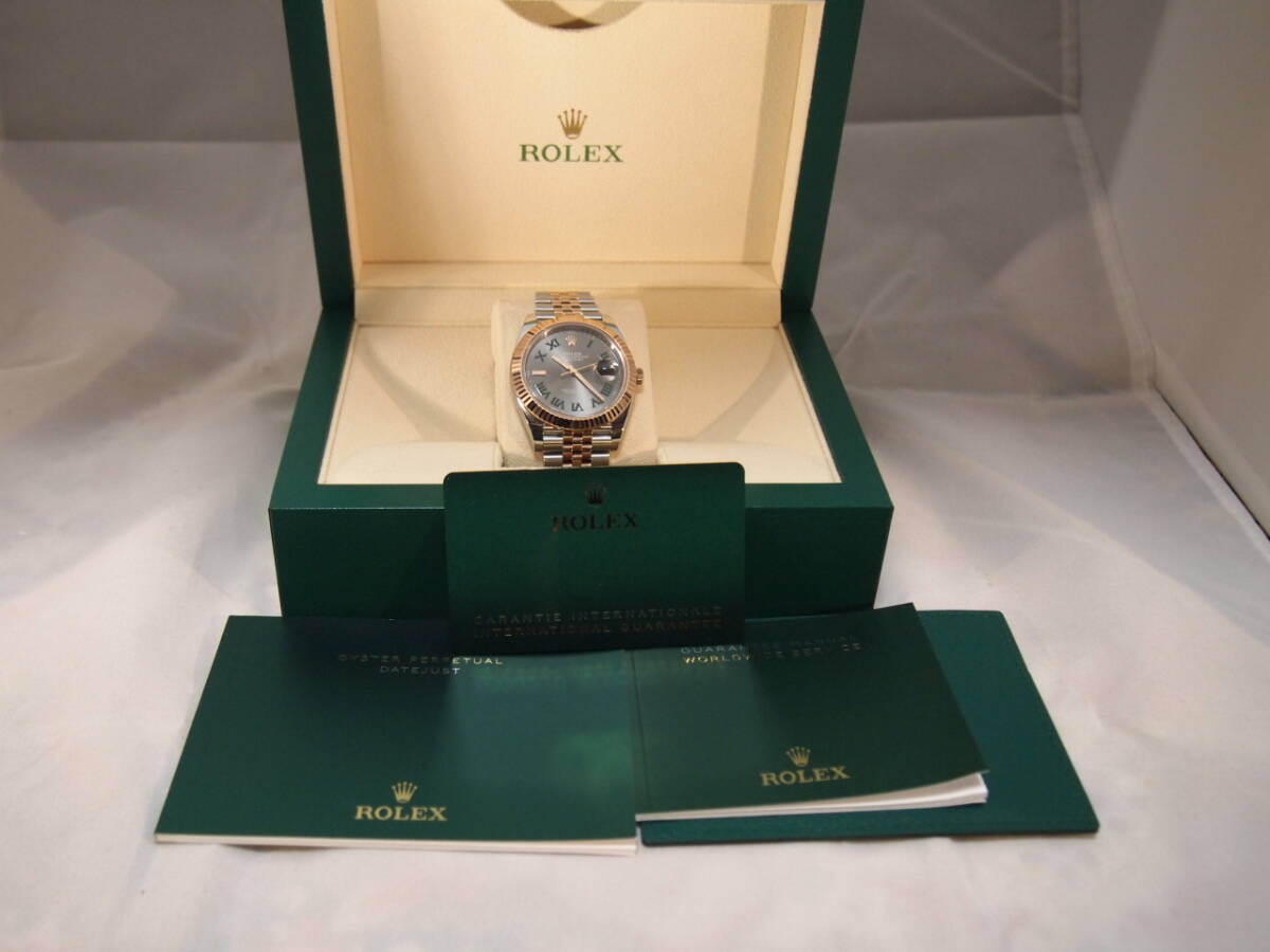 超美品　ロレックス ROLEX デイトジャスト 41 「126331」　ローズゴールドコンビ　人気のウインブルドン色　正規店購入品_画像7