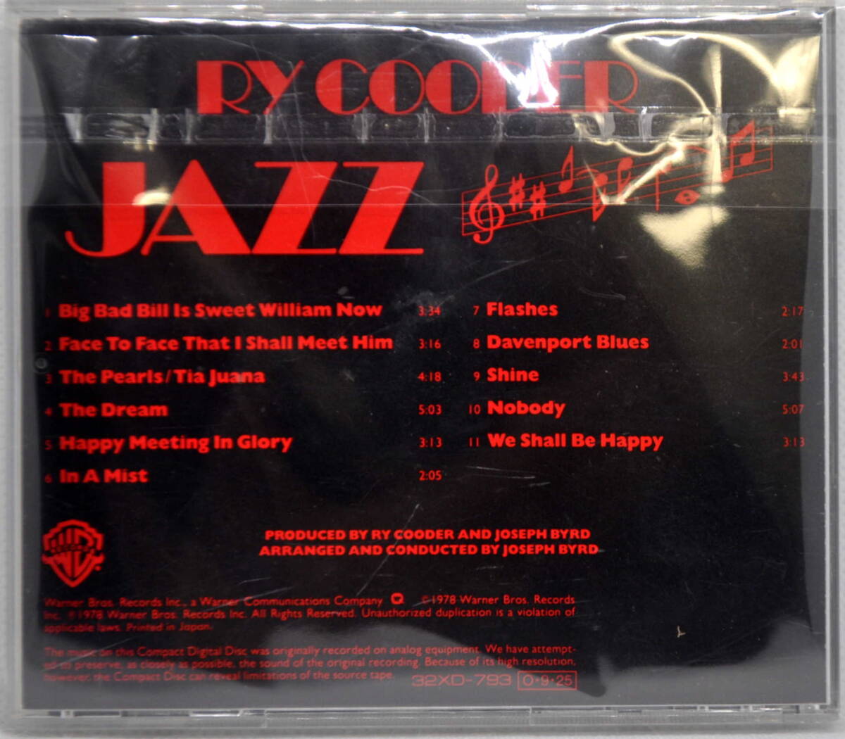 RY COODER ライ・クーダ　／ JAZZ 　CD_画像2