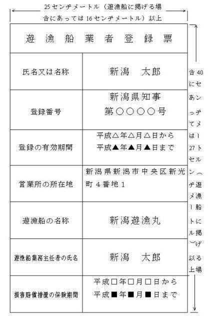 遊漁船業登録票看板＆登録番号ステッカー２枚のセット 全国対応都道府県 オーダー看板屋 屋外防水素材 許可番号 小型漁船 大型漁船の画像5