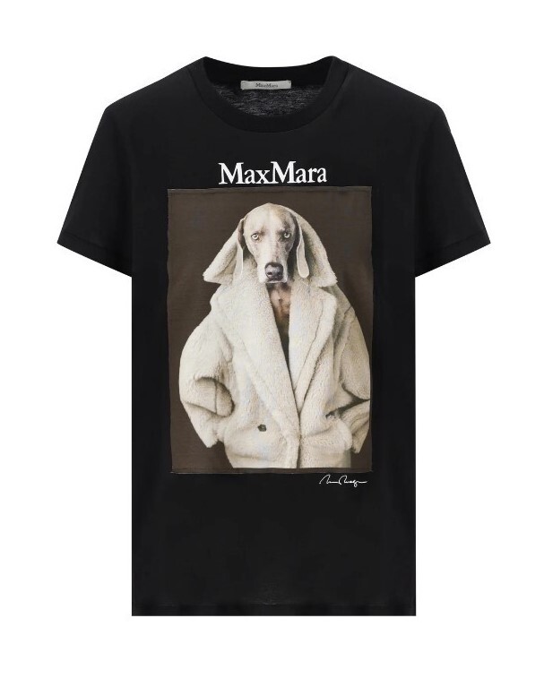 MAX MARA / DOG プリント Tシャツ ブラック マックスマーラ XSサイズ【新品・未使用】