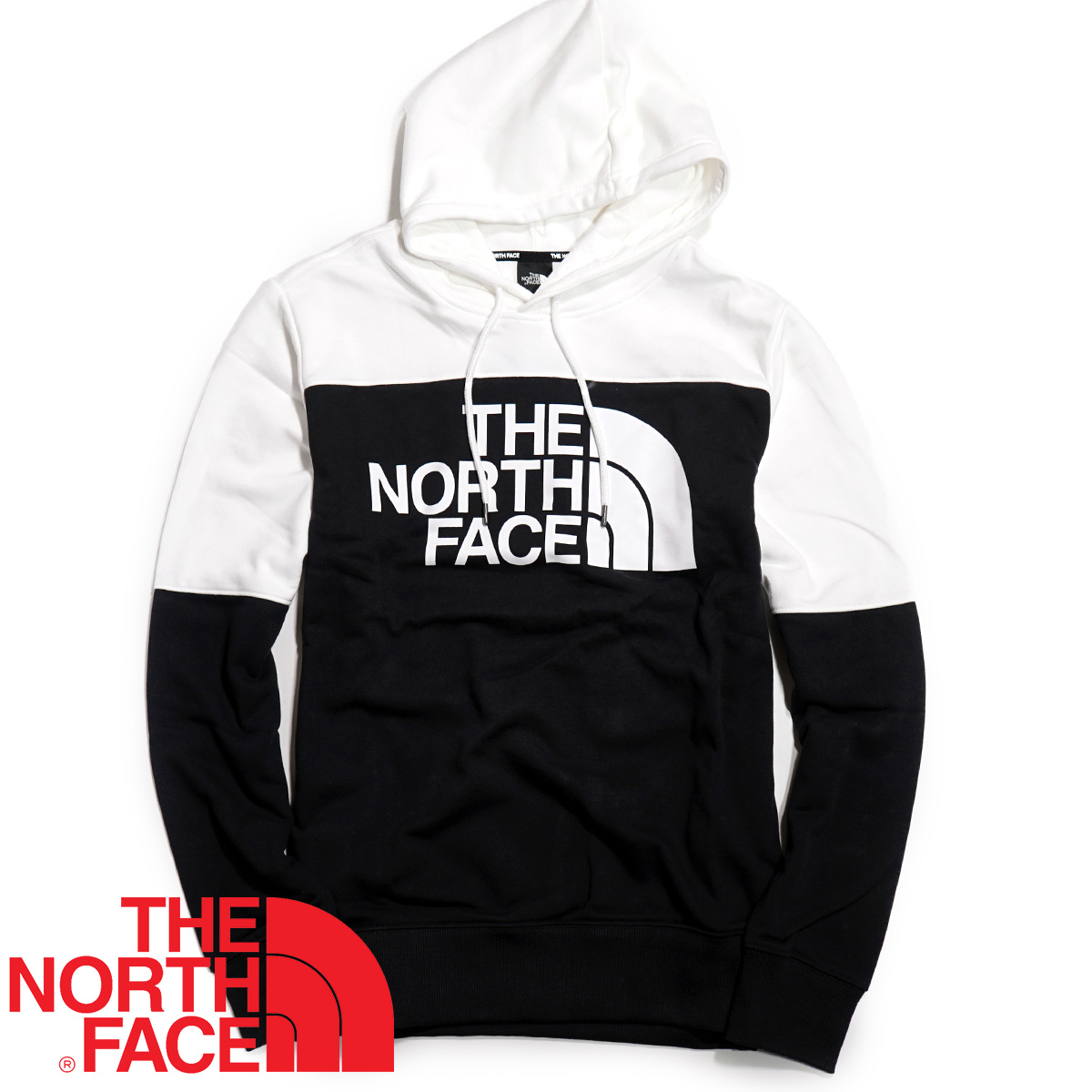 【新品本物 USA購入】THE NORTH FACE ノースフェイス■ Drew Peak Pullover Hoodie ■ ホワイトブラック / XL ■ロゴ パーカー 海外限定_画像2