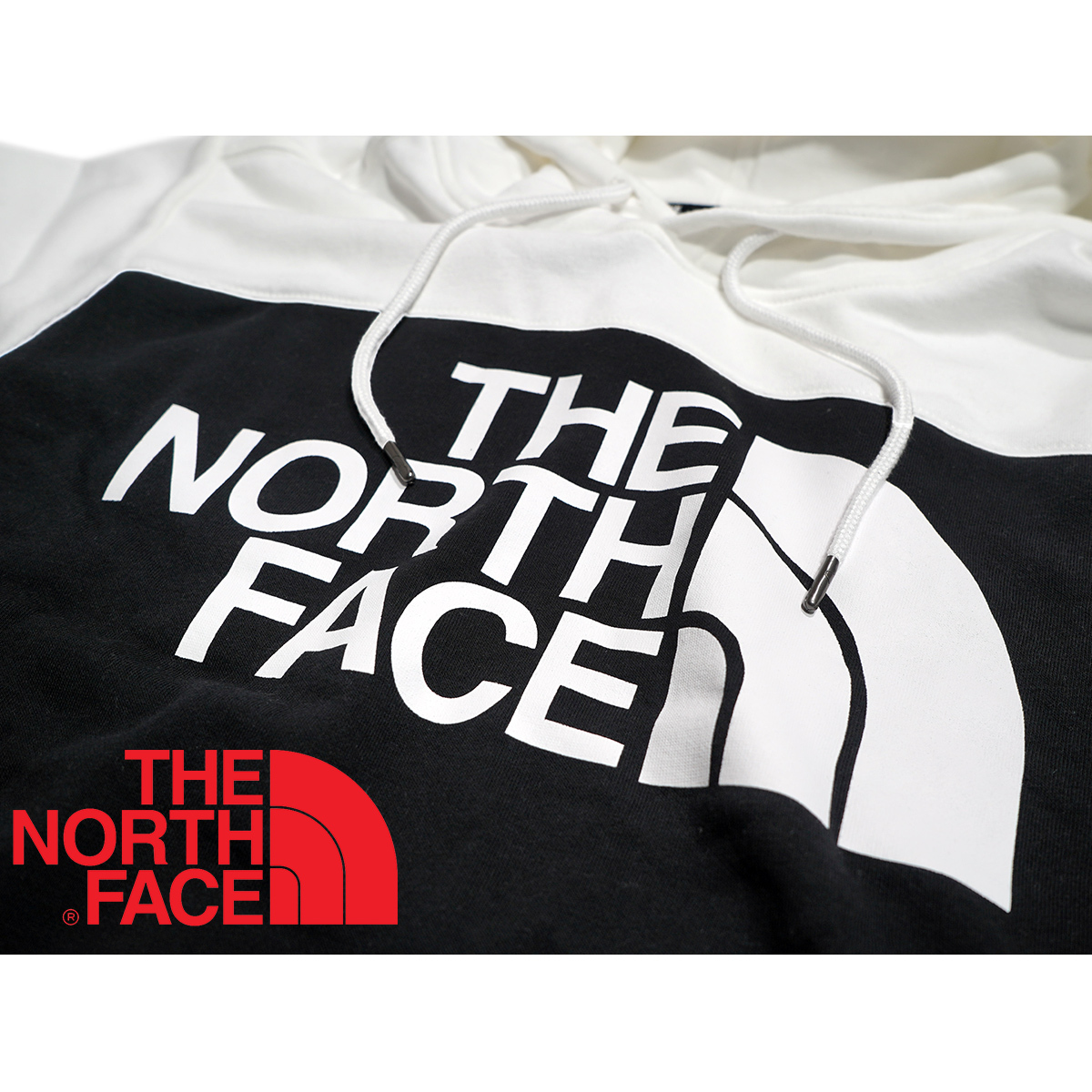 【新品本物 USA購入】THE NORTH FACE ノースフェイス■ Drew Peak Pullover Hoodie ■ ホワイトブラック / XL ■ロゴ パーカー 海外限定_画像4