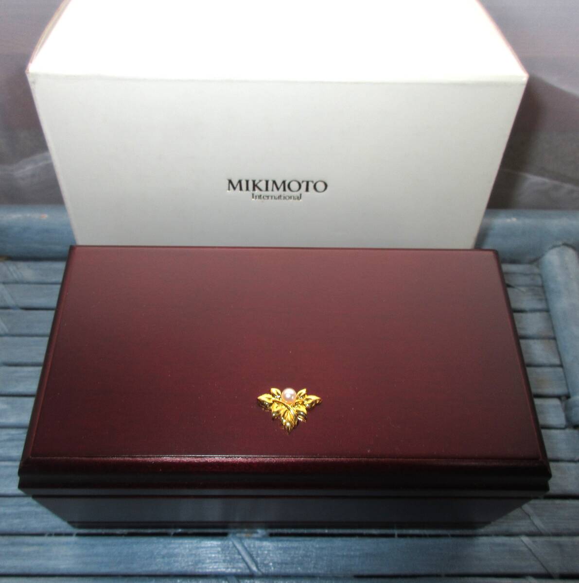 未使用☆MIKIMOTO ミキモト オルゴール ジュエリーボックス 3点セット 小物入れ 鏡付き 木製 星に願いを ミキモト インターナショナル _画像3