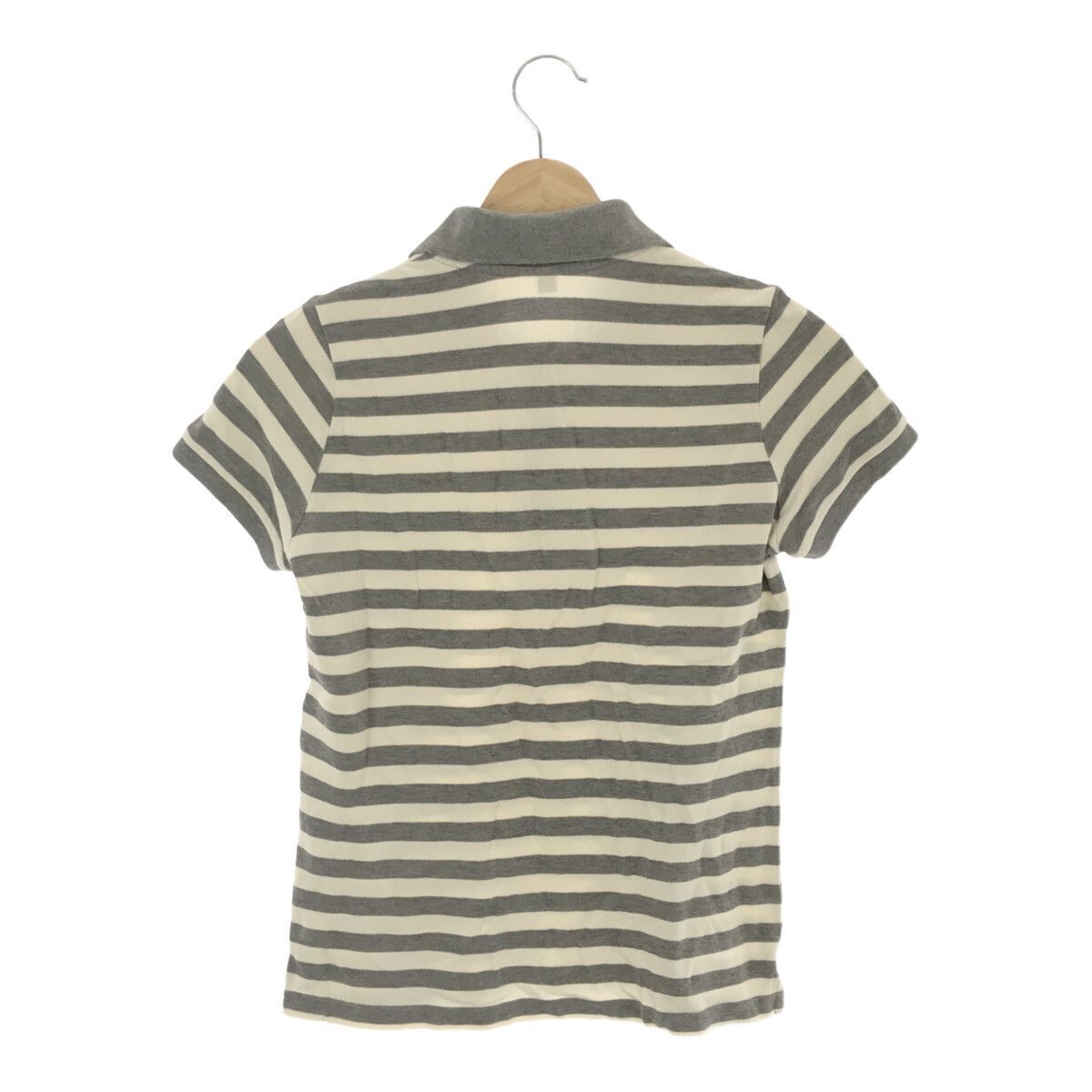 [ translation have ] UNIQLO Uniqlo tops polo-shirt short sleeves button lady's border gray M 901-3737 free shipping 