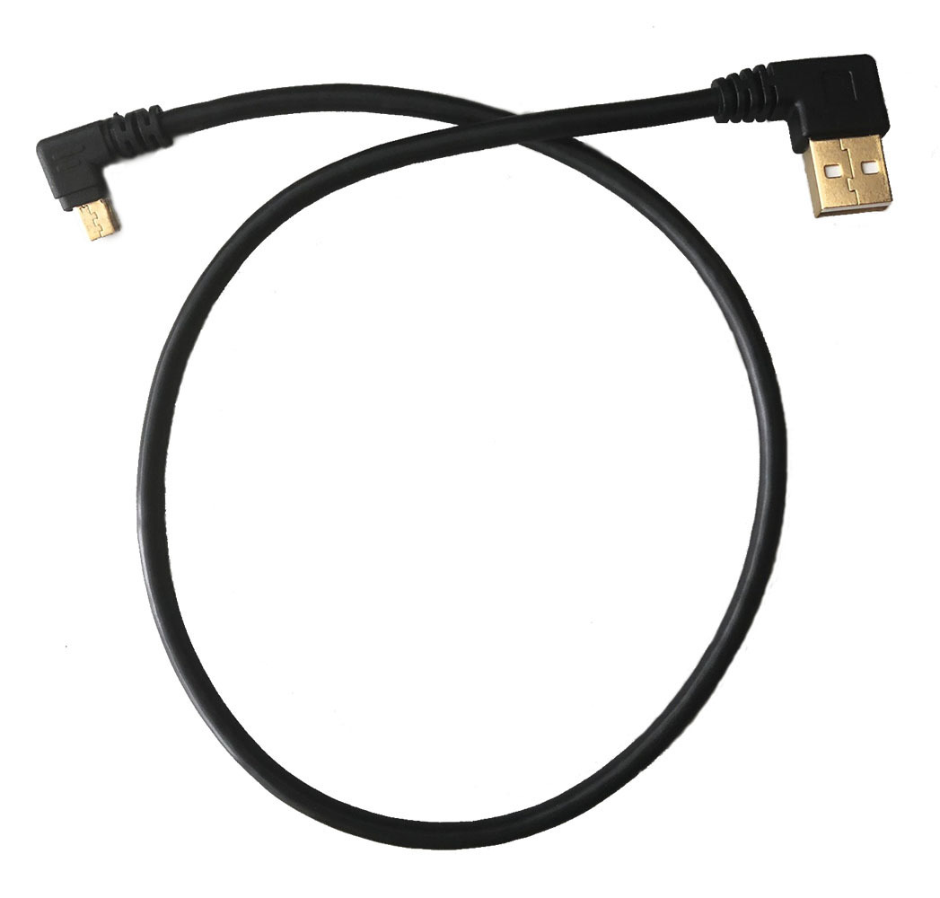 両端L型 マイクロUSBケーブルL字 Micro USB l型 右向き Micro USB充電ケーブル TV Stick 2A データー転送 金メッキ 5ピン 50cmの画像1