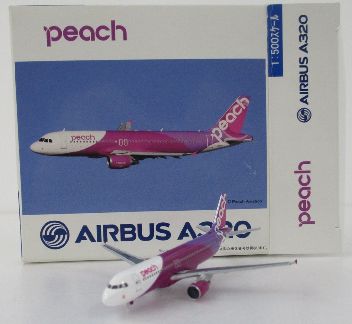 ホーガンウイングス　1/500 AIRBUS A320 peach JA803P【ジャンク】ukt022719_画像1