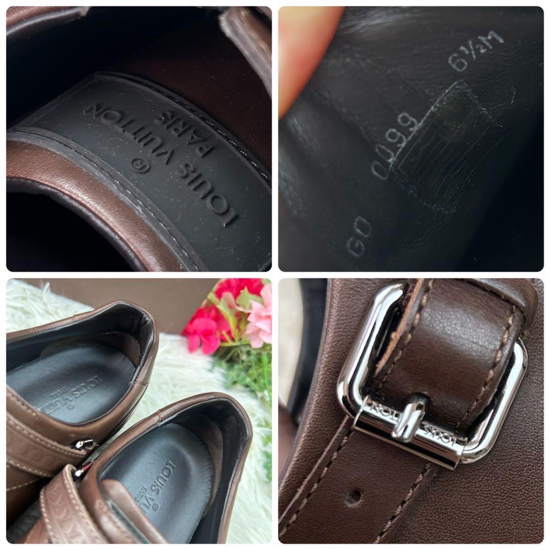 ルイヴィトン メンズ 靴 ビジネス シューズ ロゴ 25.5線 レザー ベルト
