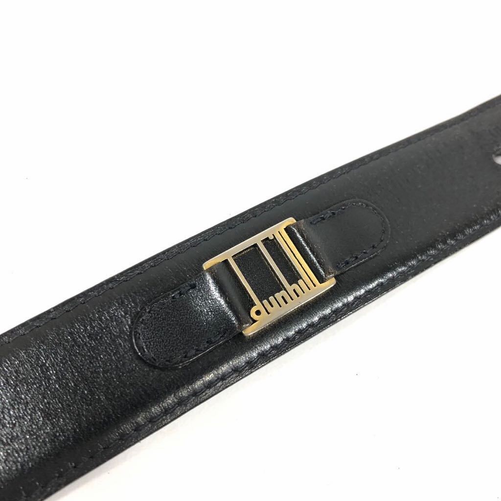 【ダンヒル】本物 dunhill ベルト 黒 dロゴバックル 全長114cm 幅3cm 本革 レザー 男性用 メンズ イタリア製 サイズ調整可能 送料520円_画像5