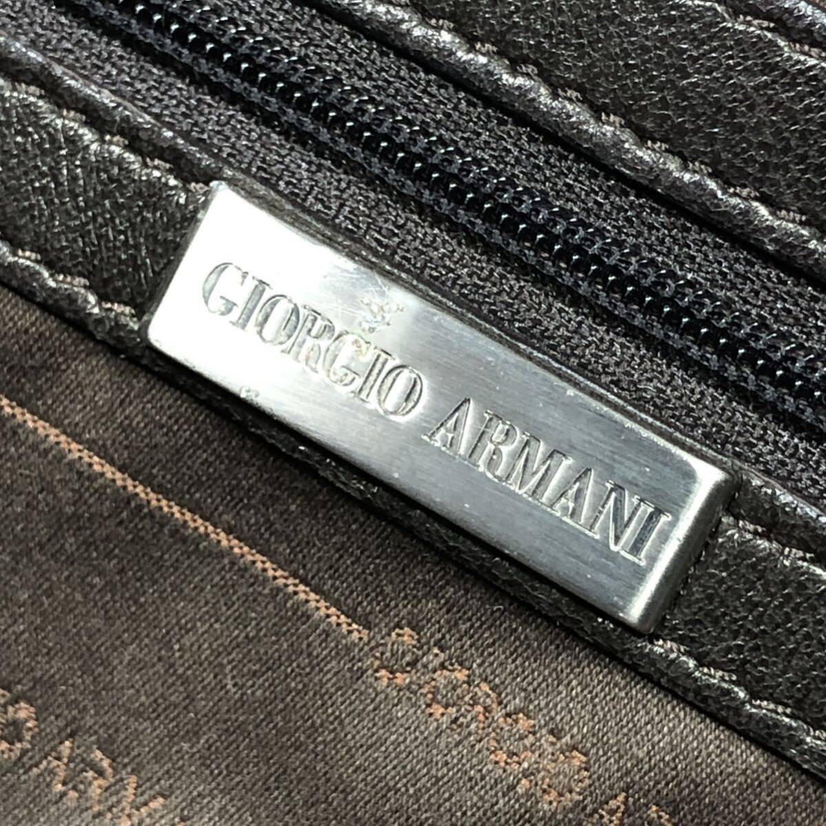 【ジョルジオアルマーニ】本物 GIORGIO ARMANI ハンドバッグ ブラウン色系 ミニトートバッグ 本革 レザー 女性用 レディース_画像10