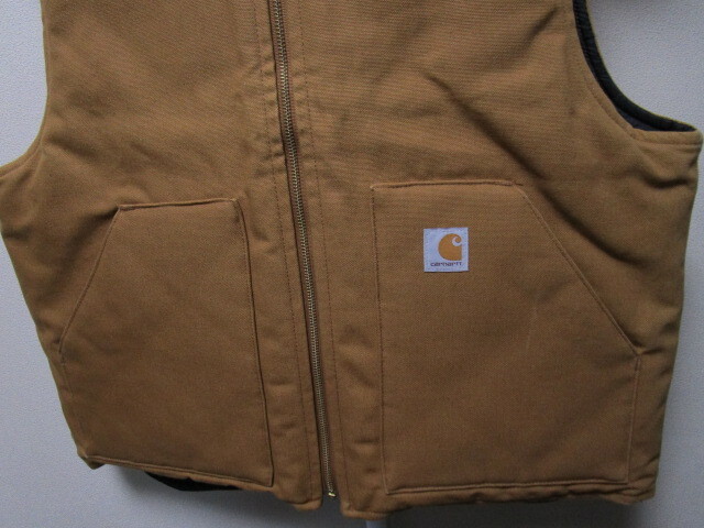 カーハート　ダックベスト・Ｌ・ブラウン（Carhartt DUCK VESTワークベストMCベストアメカジ）_画像3